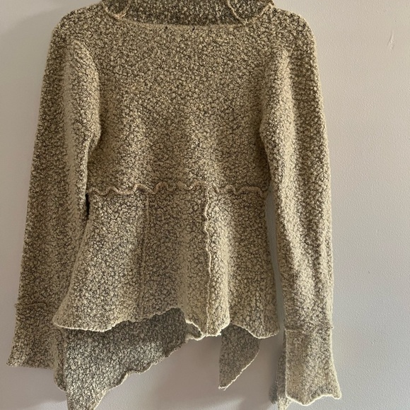 Jasmine KC whimsigoth wool blend slub  witchy fairy cowl neck sweater sand Med - Picture 2 of 11